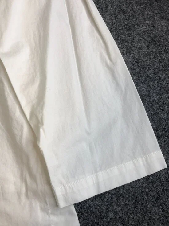 Eileen Fisher Tunic Shirt Womens Medium White Organic Cotton Band Collar Button - Picture 14 of 16